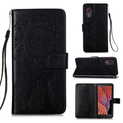 

For Samsung Galaxy Xcover 5 Dream Catcher Printing Horizontal Flip Leather Case with Holder & Card Slots & Wallet & Lanyard(Black)