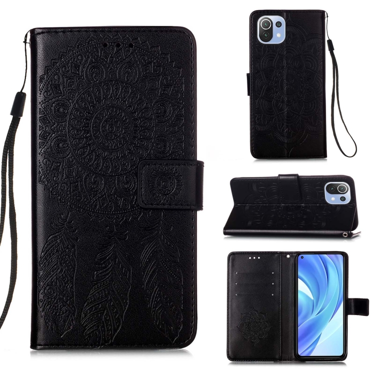

For Xiaomi Mi 11 Lite Dream Catcher Printing Horizontal Flip Leather Case with Holder & Card Slots & Wallet & Lanyard(Black)