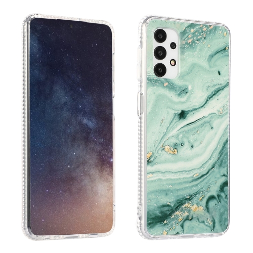 

For Samsung Galaxy A72 5G / 4G Gold Sands Dual-side IMD Marble Pattern Acrylic + TPU Shockproof Case(Sands Green)