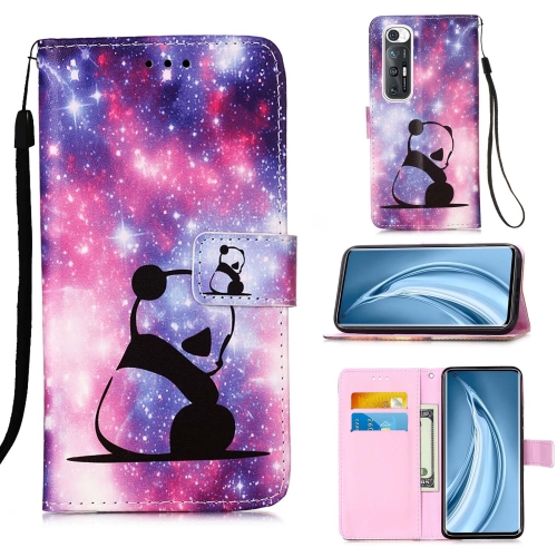 

For Xiaomi Mi 10S Colored Drawing Pattern Plain Weave Horizontal Flip Leather Case with Holder & Card Slot & Wallet & Lanyard(Baby Panda)