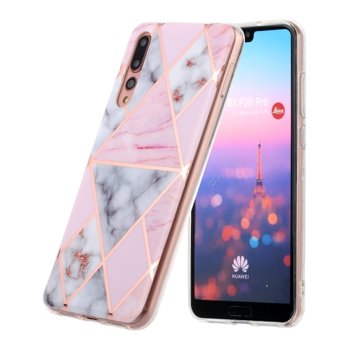 

For Huawei P20 Pro Hot Stamping Geometric Marble IMD Craft TPU Protective Case(Rhombus)