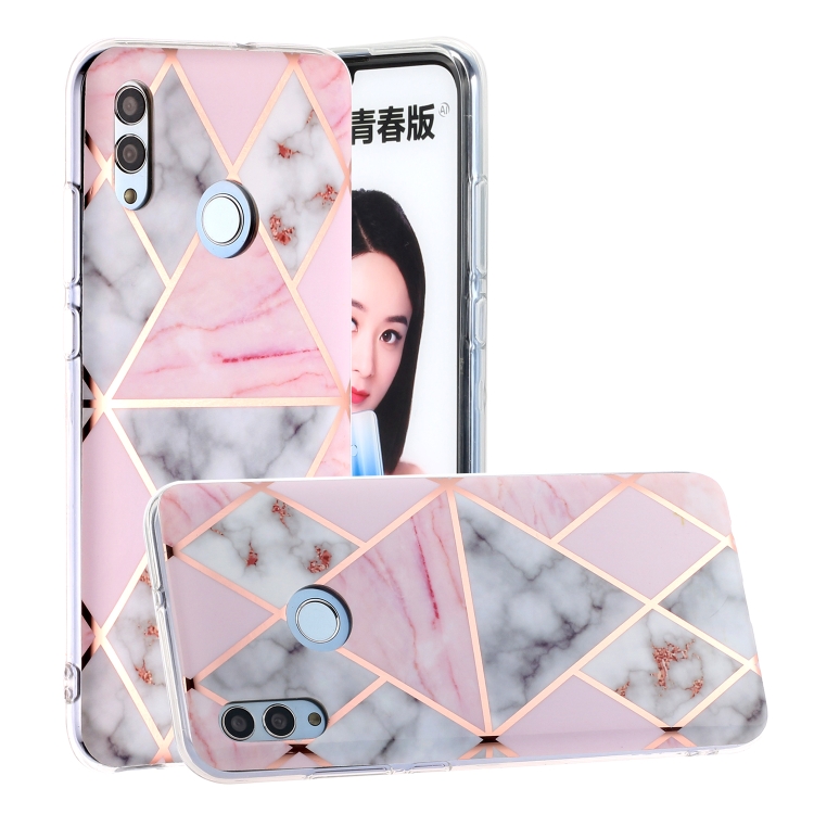 

For Huawei Honor 10 Lite Hot Stamping Geometric Marble IMD Craft TPU Protective Case(Rhombus)