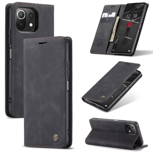 

For Xiaomi Mi 11 Lite CaseMe 013 Multifunctional Horizontal Flip Leather Case, with Card Slot & Holder & Wallet(Black)