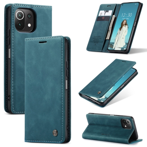 For Xiaomi Mi 11 Lite CaseMe 013 Multifunctional Horizontal Flip Leather Case, with Card Slot & Holder & Wallet(Blue)
