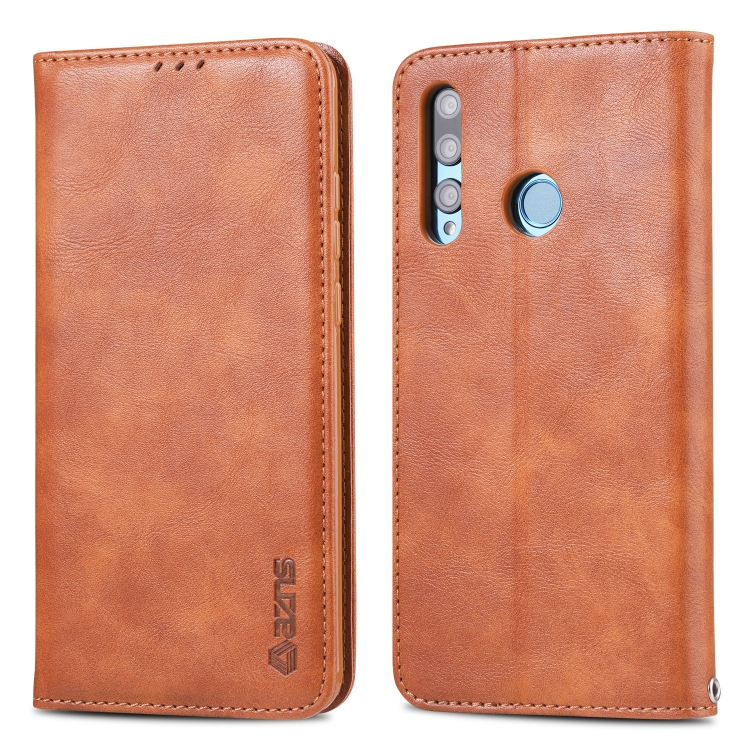 

For Huawei P Smart Plus 2019 AZNS Retro Texture Magnetic Horizontal Flip PU Leather Case with Holder & Card Slots & Photo Frame(Yellow)