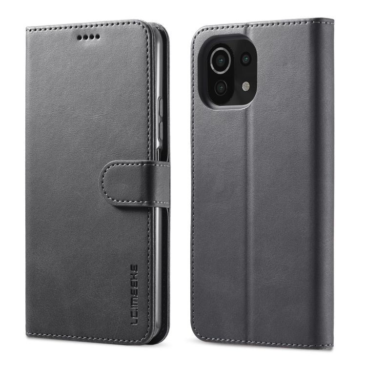 

For Xiaomi Mi 11 Lite LC.IMEEKE Calf Texture Horizontal Flip Leather Case, with Holder & Card Slots & Wallet(Black)