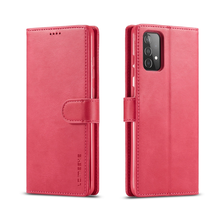 

For Samsung Galaxy A82 LC.IMEEKE Calf Texture Horizontal Flip Leather Case, with Holder & Card Slots & Wallet(Red)