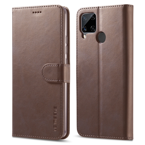 

For OPPO Realme C15 / C12 / C25 LC.IMEEKE Calf Texture Horizontal Flip Leather Case, with Holder & Card Slots & Wallet(Brown)