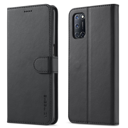 

For OPPO F19 Pro / A94 5G LC.IMEEKE Calf Texture Horizontal Flip Leather Case with Holder & Card Slots & Wallet (Black)