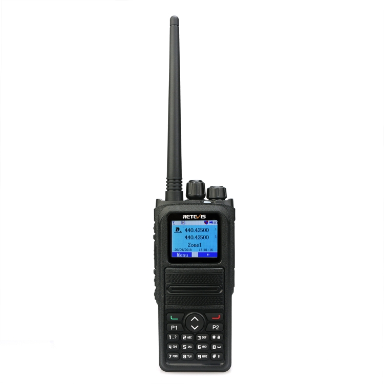 

RETEVIS RT84 5W 136-174MHz + 400-480MHz 3000CHS Dual Band DMR Digital / Analog Two Way Radio Walkie Talkie(Black)