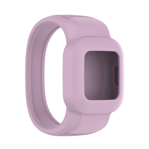

For Garmin Vivofit JR3 No Buckle Silicone Pure Color Replacement Watchband, Size:S(Light Purple)