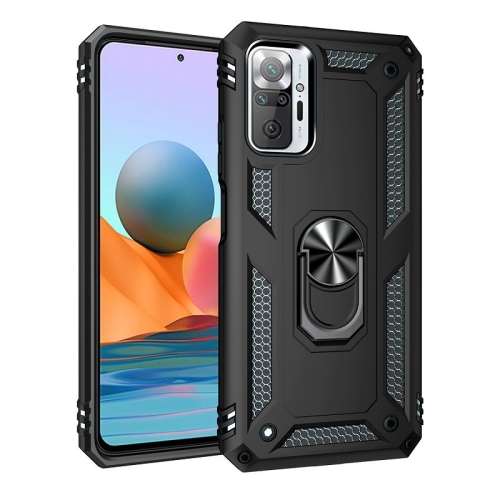 

For Xiaomi Redmi Note 10 Pro / Note 10 Pro Max Shockproof TPU + PC Protective Case with 360 Degree Rotating Holder(Black)