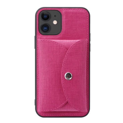 

ViLi T Series TPU + PU Woven Fabric Magnetic Protective Case with Wallet For iPhone 11 Pro(Rose Red)