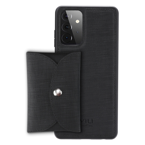 

For Samsung Galaxy A72 5G ViLi T Series TPU + PU Woven Fabric Magnetic Protective Case with Wallet(Black)