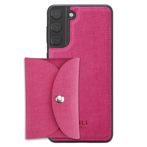 

For Samsung Galaxy S21 5G ViLi T Series TPU + PU Woven Fabric Magnetic Protective Case with Wallet(Rose Red)
