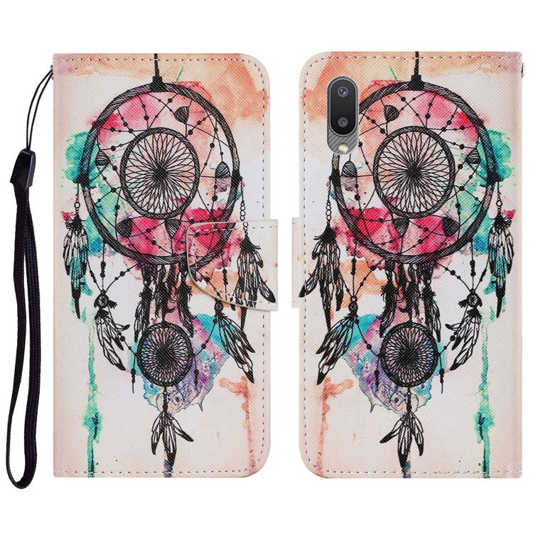 

For Samsung Galaxy A02 Coloured Drawing Pattern Horizontal Flip PU Leather Case with Holder & Card Slots & Wallet & Lanyard(Wind Chimes)