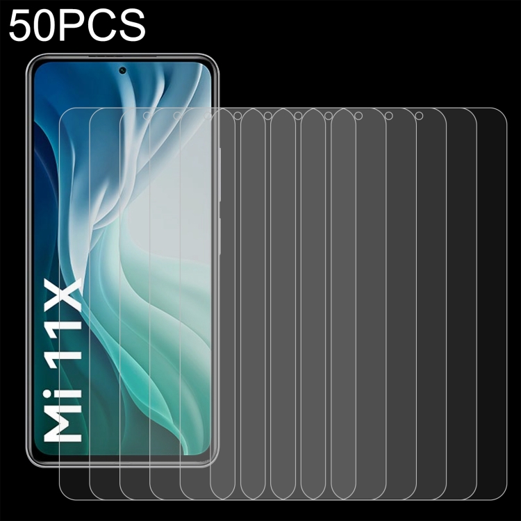 

For Xiaomi Mi 11X 50 PCS 0.26mm 9H 2.5D Tempered Glass Film