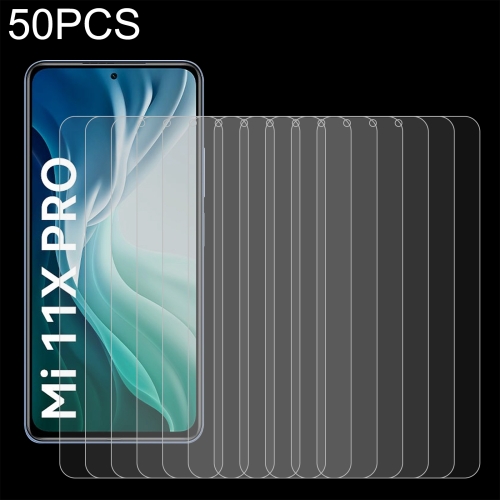 

For Xiaomi Mi 11X Pro 50 PCS 0.26mm 9H 2.5D Tempered Glass Film
