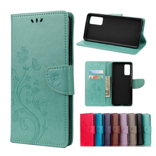 

For Samsung Galaxy A72 5G / 4G Butterfly Flower Pattern Horizontal Flip Leather Case with Holder & Card Slots & Wallet(Green)