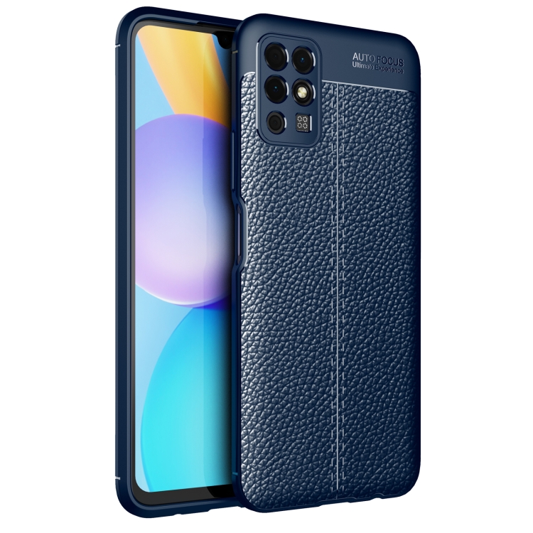 

For Honor Play 5T Litchi Texture TPU Shockproof Case(Blue)