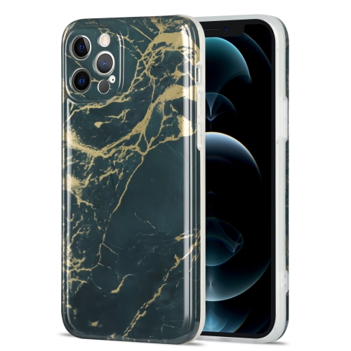 

Glazed Marble Pattern TPU Shockproof Protective Case For iPhone 12 mini(Dark Green)