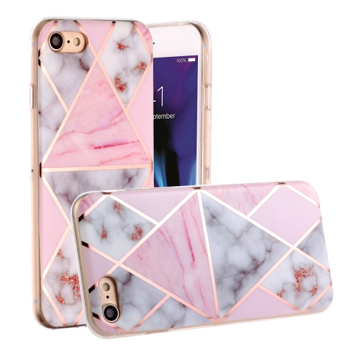 

For iPhone 8 & 7 Hot Stamping Geometric Marble IMD Craft TPU Protective Case(Rhombus)