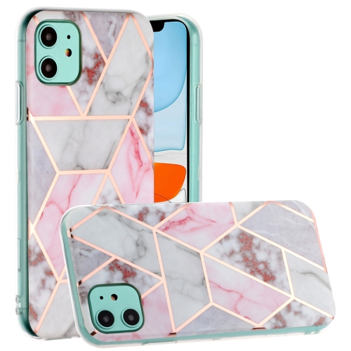 

For iPhone 11 Hot Stamping Geometric Marble IMD Craft TPU Protective Case(Hexagon)