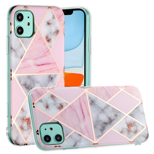 

For iPhone 11 Hot Stamping Geometric Marble IMD Craft TPU Protective Case(Rhombus)