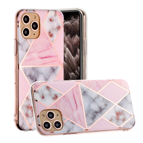 

For iPhone 11 Pro Max Hot Stamping Geometric Marble IMD Craft TPU Protective Case(Rhombus)