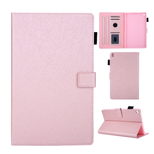 

Hair Silky Texture Solid Color Horizontal Flip Leather Case with Holder & Card Slots & Photo Frame & Anti-Skid Strip For Amazon Kindle Fire HD8 2016 / 2017 / 2018(Rose Gold)