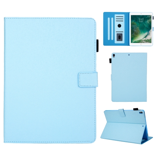 

Hair Silky Texture Solid Color Horizontal Flip Leather Case with Holder & Card Slots & Photo Frame & Anti-Skid Strip For iPad Pro 10.5 inch (2017) / (2019)(Blue)