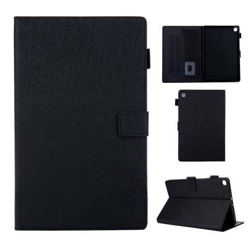 

Hair Silky Texture Solid Color Horizontal Flip Leather Case with Holder & Card Slots & Photo Frame & Anti-Skid Strip For Samsung Galaxy Tab A 10.1 (2019) T510 / T515(Black)