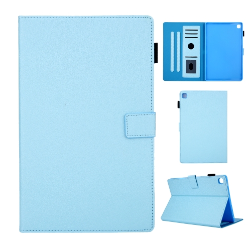 

Hair Silky Texture Solid Color Horizontal Flip Leather Case with Holder & Card Slots & Photo Frame & Anti-Skid Strip For Samsung Galaxy Tab S5E 10.5 T720 / T725(Blue)