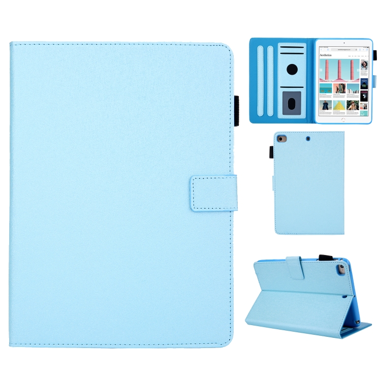 

Hair Silky Texture Solid Color Horizontal Flip Leather Case with Holder & Card Slots & Photo Frame & Anti-Skid Strip For iPad Mini 5 / 4 / 3 / 2 / 1(Blue)