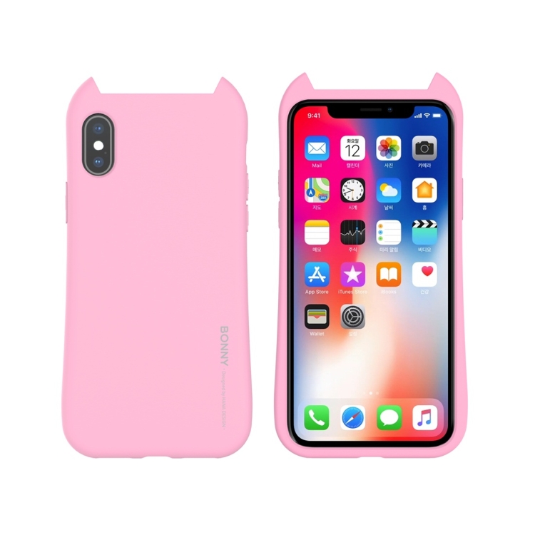 

For iPhone XR MOLANCANO BONNY Shockproof Solid Color Soft Protective Case(Pink)