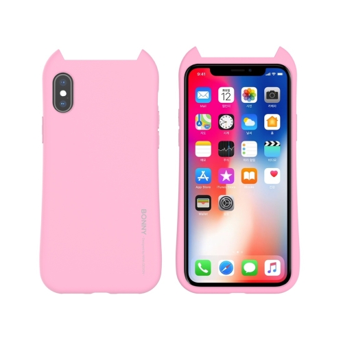 

For iPhone XS Max MOLANCANO BONNY Shockproof Solid Color Soft Protective Case(Pink)