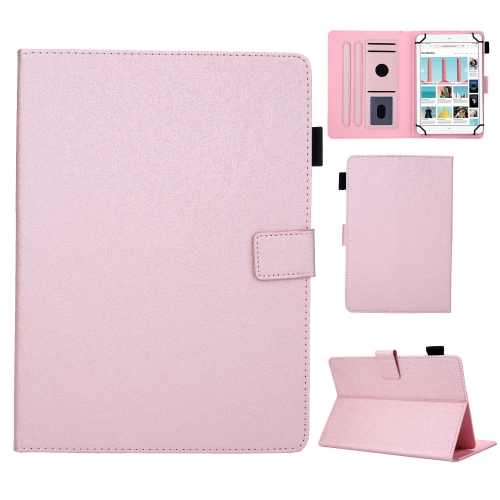 

Hair Silky Texture Solid Color Horizontal Flip Leather Case with Holder & Card Slots & Photo Frame & Anti-Skid Strip, Specification:7 inch(Rose Gold)