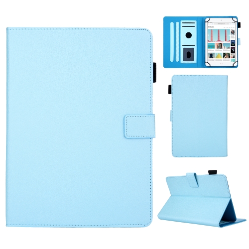 

Hair Silky Texture Solid Color Horizontal Flip Leather Case with Holder & Card Slots & Photo Frame & Anti-Skid Strip, Specification:8 inch(Blue)
