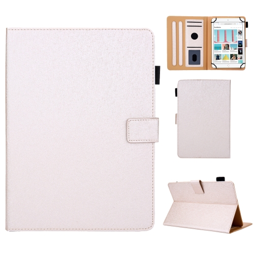 

Hair Silky Texture Solid Color Horizontal Flip Leather Case with Holder & Card Slots & Photo Frame & Anti-Skid Strip, Specification:8 inch(Gold)
