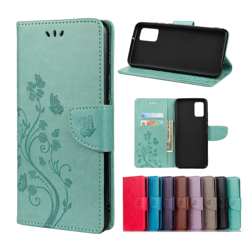 

For Xiaomi Redmi Note 10 / Note 10s Butterfly Flower Pattern Horizontal Flip Leather Case with Holder & Card Slots & Wallet(Green)