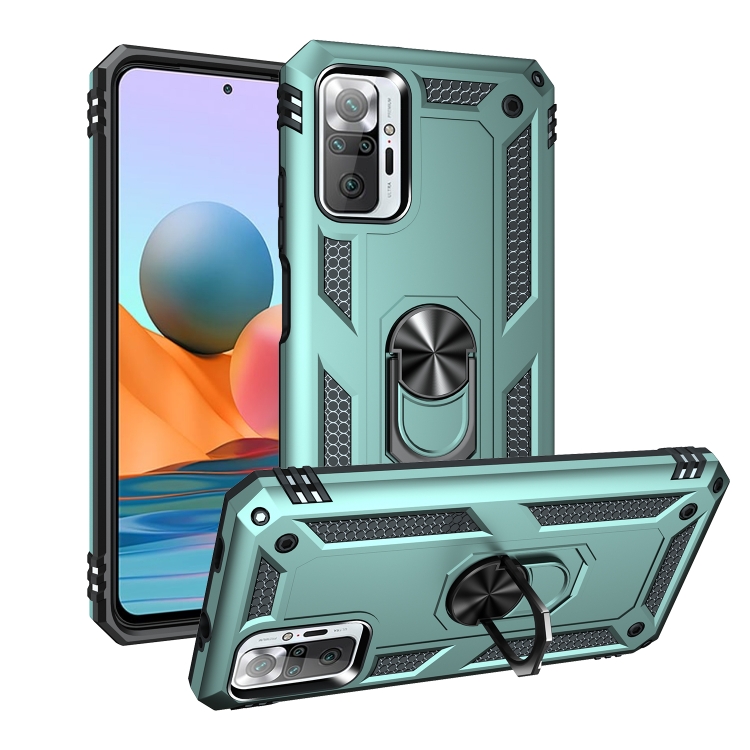 

For Xiaomi Redmi Note 10 Pro Max Shockproof TPU + PC Protective Case with 360 Degree Rotating Holder(Green)