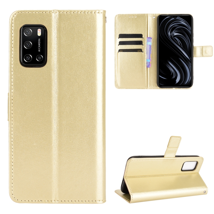 

For Rakuten Big S Crazy Horse Texture Horizontal Flip Leather Case with Holder & Card Slots & Lanyard(Gold)