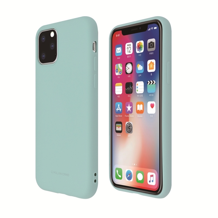 

For iPhone 11 Pro MOLANCANO Shockproof Solid Color Silica Gel Protective Case(Green)