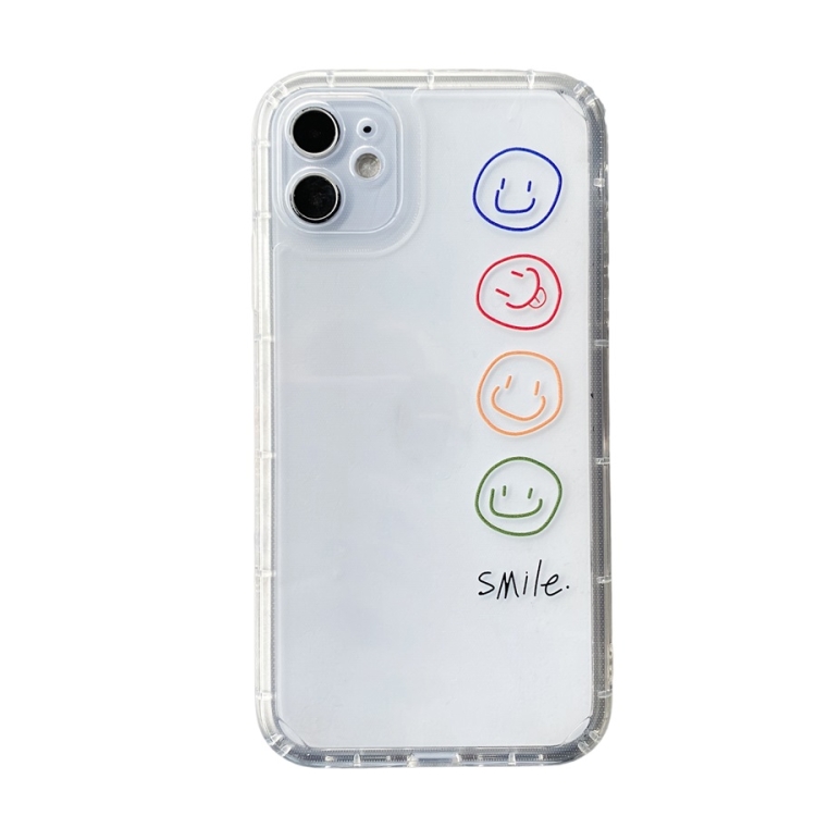 

Straight Edge Colored Drawing Smiley Face Pattern TPU Protective Case For iPhone 11(Colorful)