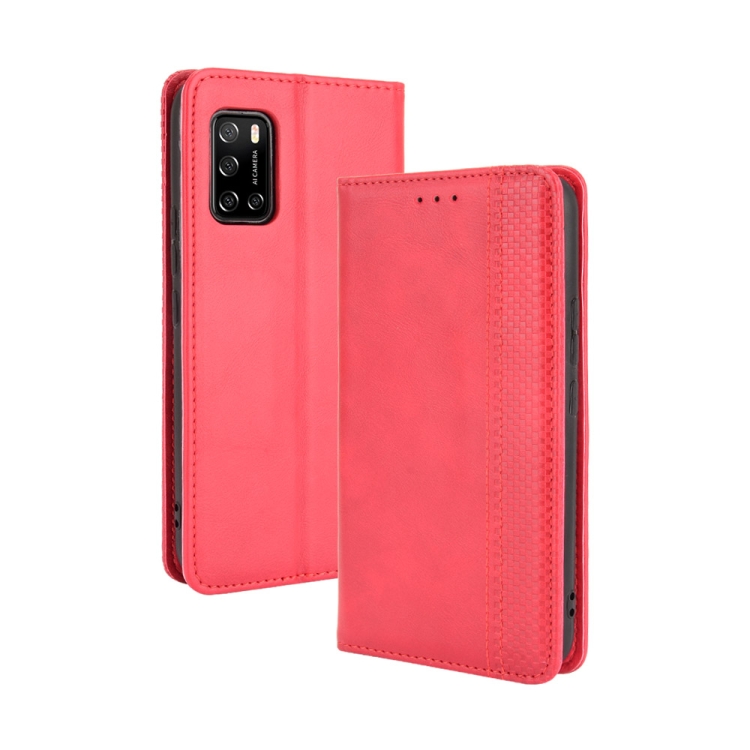 

For Rakuten Big S Magnetic Buckle Retro Crazy Horse Texture Horizontal Flip Leather Case with Holder & Card Slots & Photo Frame(Red)