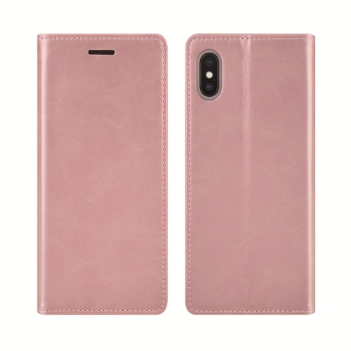 

For iPhone X / XS MOLANCANO PU + TPU Horizontal Flip Leather Case with Holder & Card Slots & Wallet(Rose Gold)