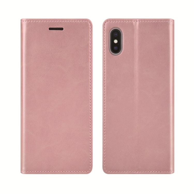 

For iPhone X / XS MOLANCANO PU + TPU Horizontal Flip Leather Case with Holder & Card Slots & Wallet(Rose Gold)