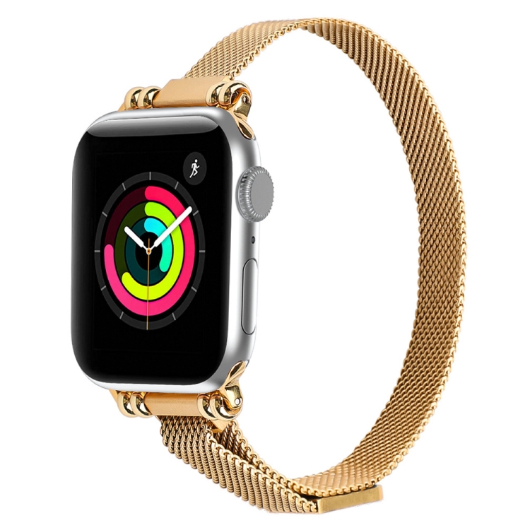 

Milan Bracelet Stainless Steel Watch Strap For Apple Watch Series 6 & SE & 5 & 4 44mm / 3 & 2 & 1 42mm(Rose Gold)