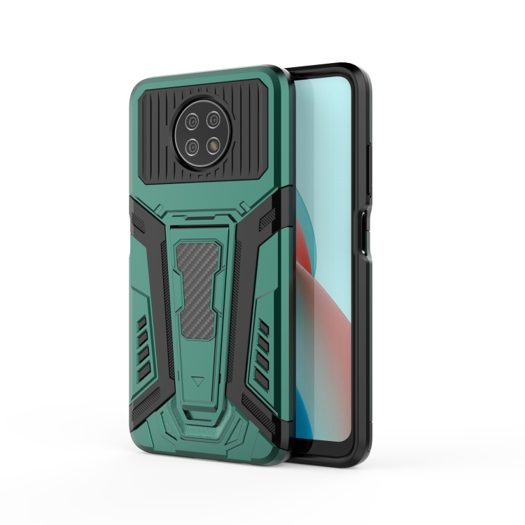 

For Xiaomi Redmi Note 9 5G War Chariot Series Armor All-inclusive Shockproof PC + TPU Protective Case with Invisible Holder(Green)