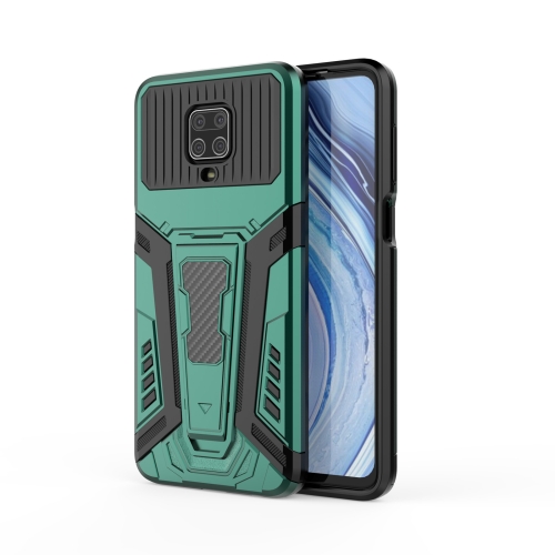 

For Xiaomi Redmi Note 9S War Chariot Series Armor All-inclusive Shockproof PC + TPU Protective Case with Invisible Holder(Green)